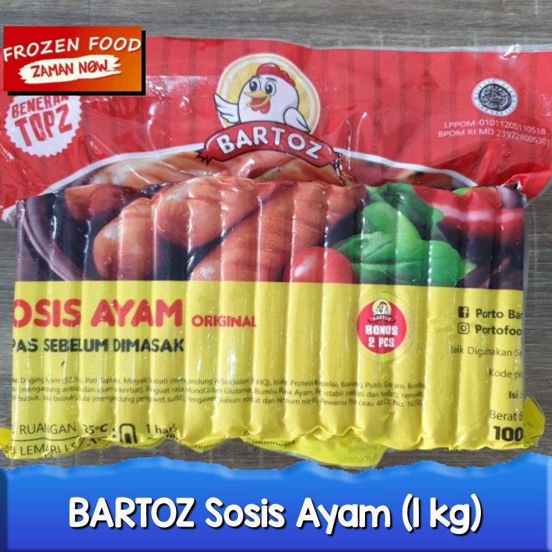 

Bartoz Sosis Ayam Jumbo Pack 1kg isi 40+2