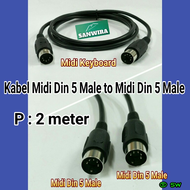 Kabel Midi Din 5 Male to Midi Din 5 Male / Cable midi / Midi Cable / Kabel Midi 2m / 3m / Kabel Midi