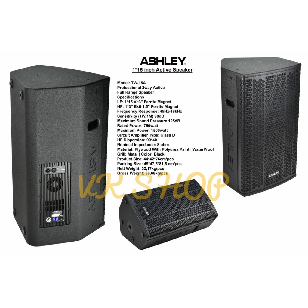 Speaker Aktif 15 Inch Ashley TW-15A / TW15A Original Ashley TW 15 A