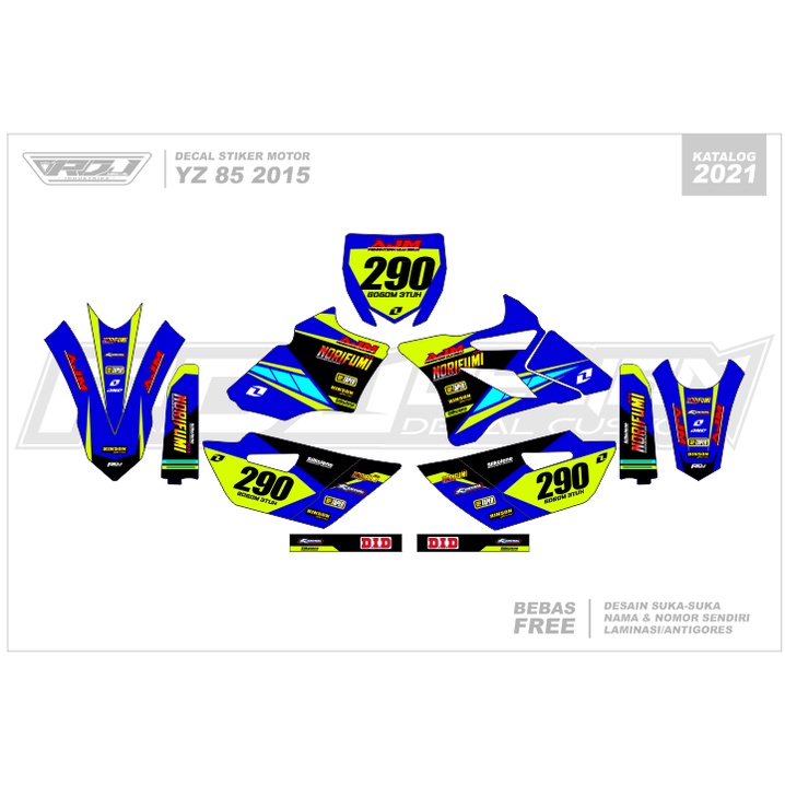 DECAL STIKER YZ 85 NEW (001) DEKAL STICKER BEBEK MODIF 2016 2017 2018 2019 2020 2021 2022 FULLBODY H