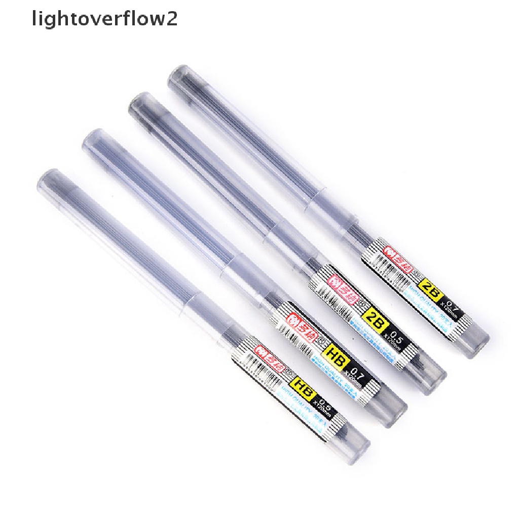 (lightoverflow2) 2pcs Tabung Refill HB / 2B 0.5mm / 0.7mm Dengan Case Untuk Pensil Mekanik