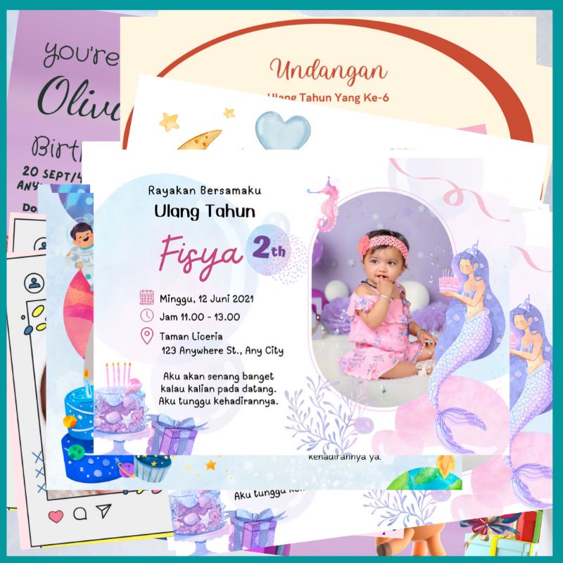 Undangan Ulang Tahun/Birthday Party/ Undangan Anak/Cetak Undangan Ulang Tahun