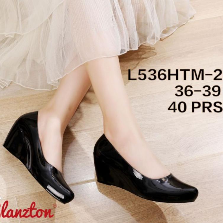 Promo Gila 12.12 Birthday Sale L536 Sepatu Jelly Wedges Glanzton Import (Glossy) Promo