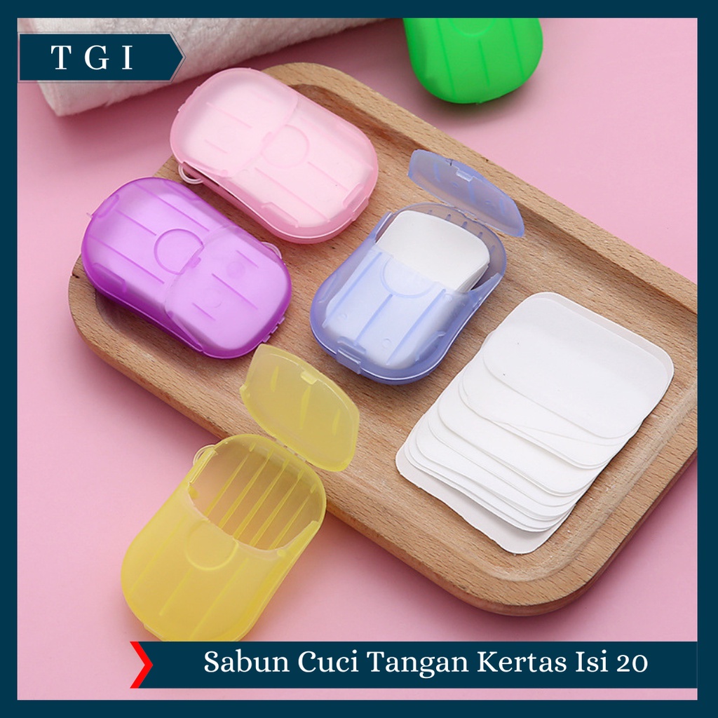 TGI - [ ISI 20 LEMBAR ] SABUN KERTAS ISI 20 SABUN CUCI TANGAN MINI SABUN CUCI TANGAN PORTABLE SABUN CUCI TRAVELING | DISPOSABLE HAND WASHING KERTAS | SABUN TRAVEL | PERLENGKAPAN TRAVEL