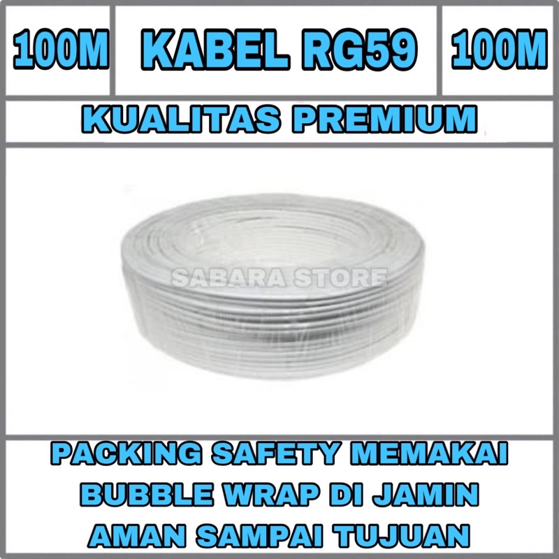 KABEL CAMERA CCTV RG59+POWER 100M KABEL RG59 + POWER 100 putih METER MURAH