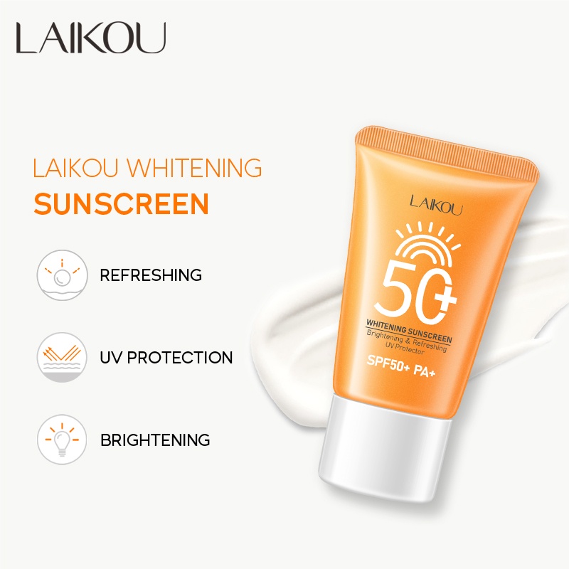 LAIKOU Sakura Vitamin C Krim Wajah Pencerah Suncreen SPF50 2 Pcs/Set