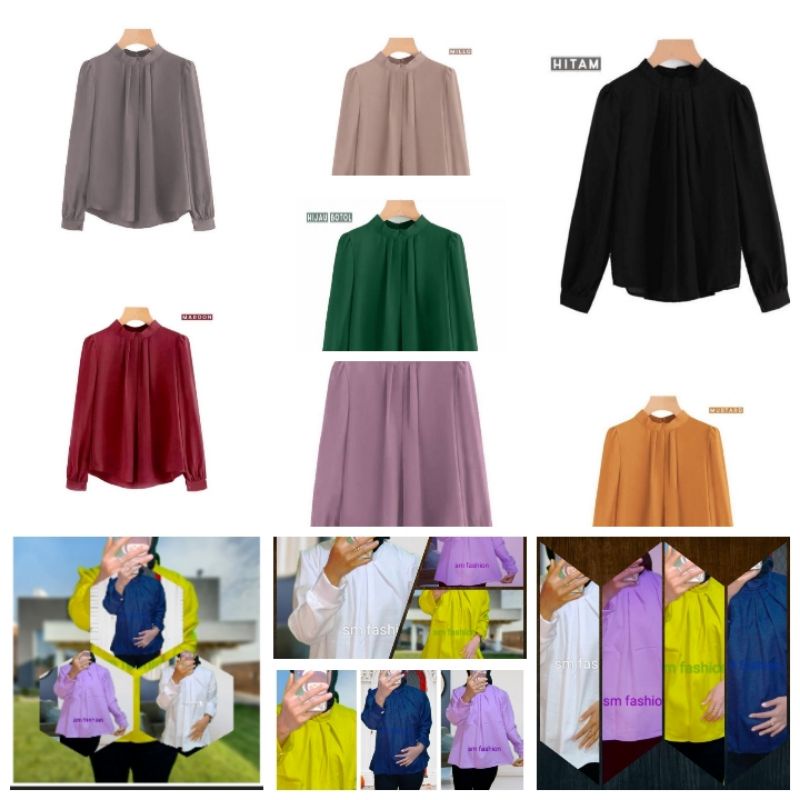 ATASAN WANITA MUTIA BLOUSE WANITA WARNA TERBARU KEKINIAN FASHION MUSLIM