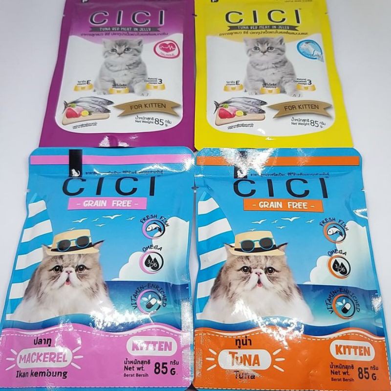 CICI Pouch Kitten 85gr - Makanan Kucing Cici Sachet