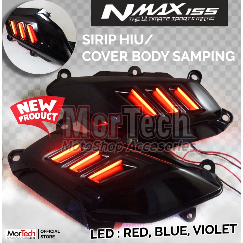 Sirip Hiu Lampu LED Nmax Old 2014-2019 Cover Body Samping Pijakan Kaki Bawah Aksesoris Yamaha Nmax S