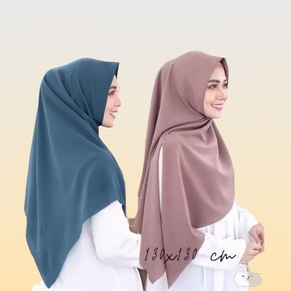 HIJAB BELLA LASERCUT JUMBO, HIJAB SYAR'I JUMBO BAHAN DOUBLE POLLYCOTTON, UKURAN 140X140 CM