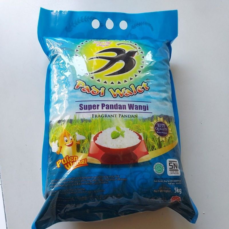 BERAS SLYP CIANJUR, SUPER PANDAN WANGI, HALAL, SNI, 5Kg, PULEN WANGI, PADI WALET