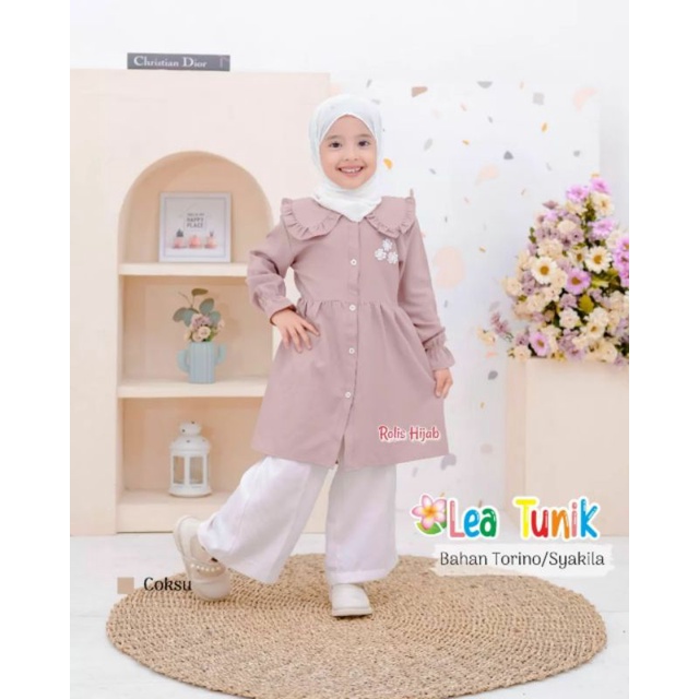 LEA TUNIK/STELAN ANAK /SETELAN ANAK PEREMPUAN/BAJU ANAK PEREMPUAN /PAKAIAN ANAK PEREMPUAN/TUNIK ANAK/TUNIK KEKINIAN