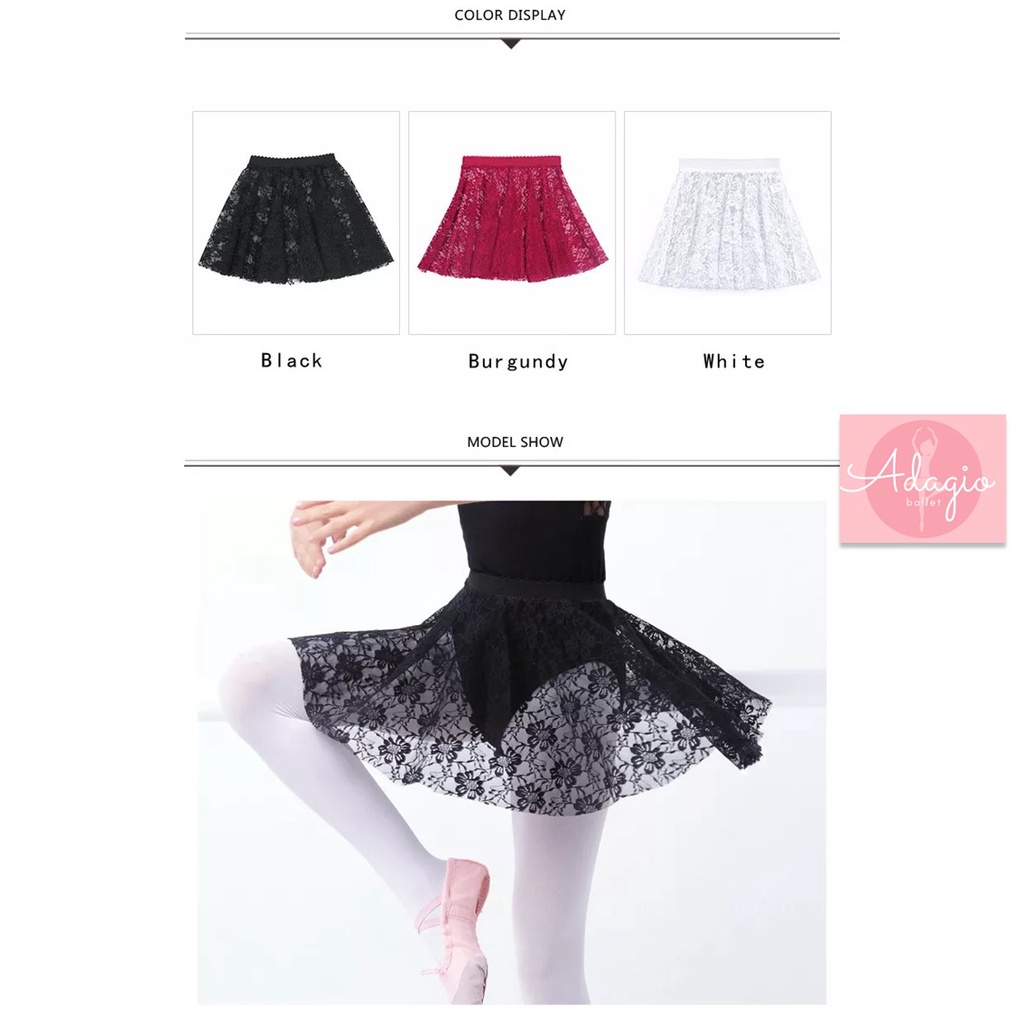 ROK RENDA BALET ANAK - WRAPSKIRT SOFT LACE KIDS BALLET GYM DANCE