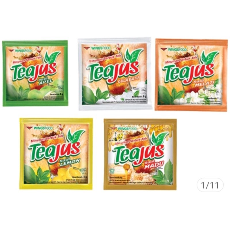 

Tea Jus Renceng 10 Pcs Semua Rasa/ Tea Jus dengan Gula Batu Sachet 8gr Tea jus