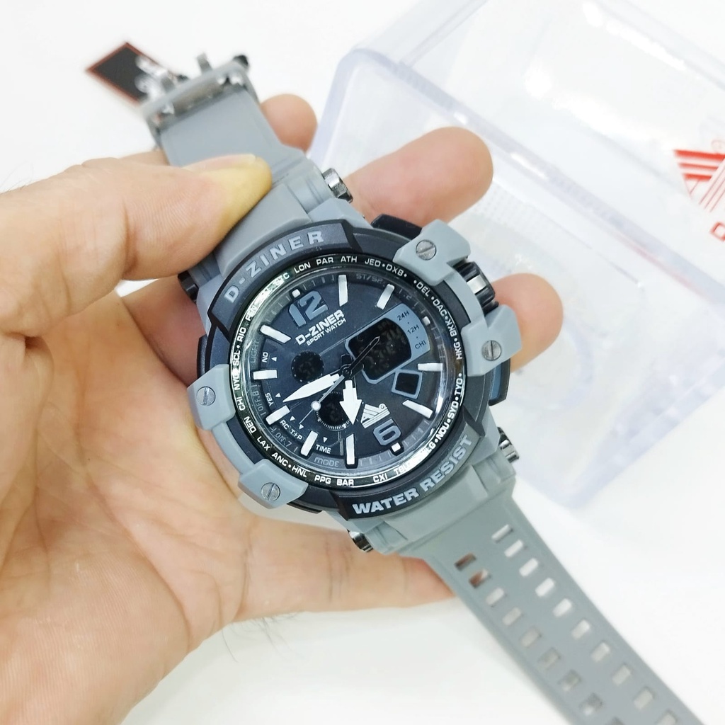 BEST SELLER JAM TANGAN PRIA DZINER DUALTIME X105 TALI RUBBER TANGGAL AKTIF DM 5.0CM FREE BOX &amp; BATERAI || JAM TANGAN FASHION PRIA JAM TANGAN COWOK MURAH