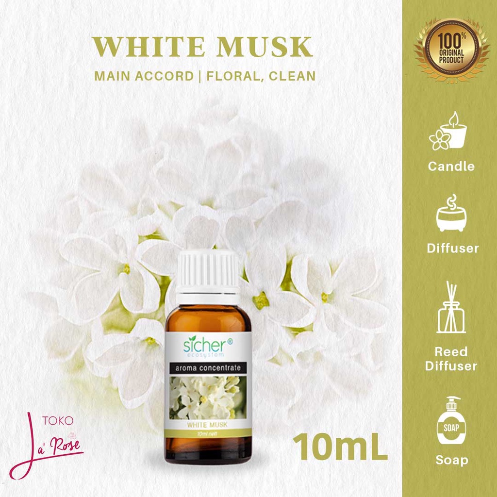 Sicher Essential Oil White Musk Aromatherapy Pengharum Pewangi Ruangan Aromaterapi Diffuser 10ml