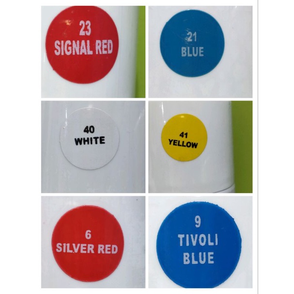 Pilok Pilox Cat Semprot Zuper 400cc Black 39 Hitam Metalic 1139 Dull Black Doff Dop 4 Signal Red Merah Cabe 23 Silver 36 White Putih 40 Tivoli blue 9 Biru 21 Clear Pernis Glossy 540 Merah Ferari 6 Yellow Kuning 41 Epoxy Metalik Acrylic Spray Paint