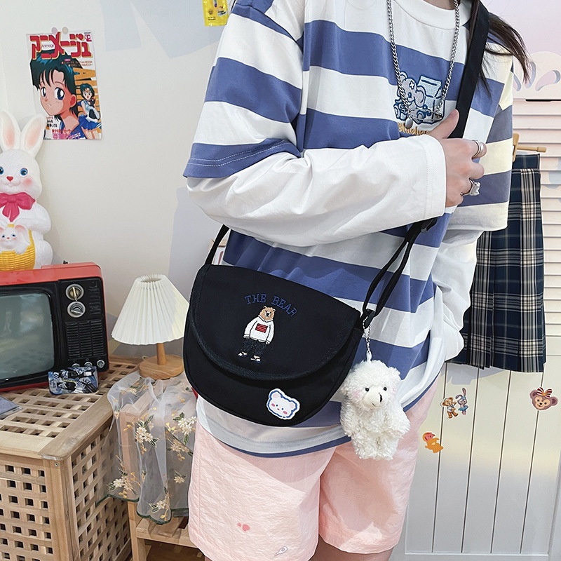 [BISA COD] S8899 Tas Canvas Tas Selempang Wanita Korea Sling Bag Perempuan Tahan Air Stylish