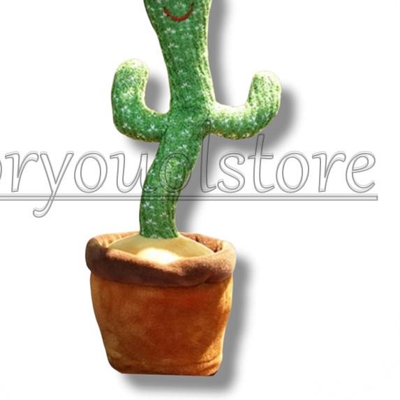 Mainan Kaktus Goyang Joget Bisa Bicara Rechargeable Batre ( Batre Yang Dapat di Charger ) / Boneka k