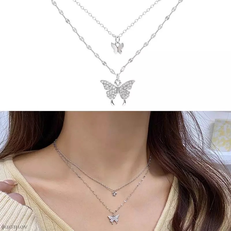 AZ KALUNG KUPU KUPU GAYA KOREA / LIONTIN BUTTERFLY 2 LAYER