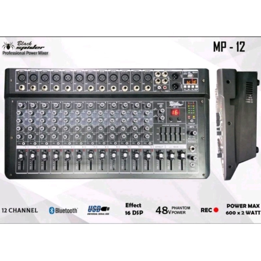 Mixer black spider MP 12 Mp12 Mixer Power