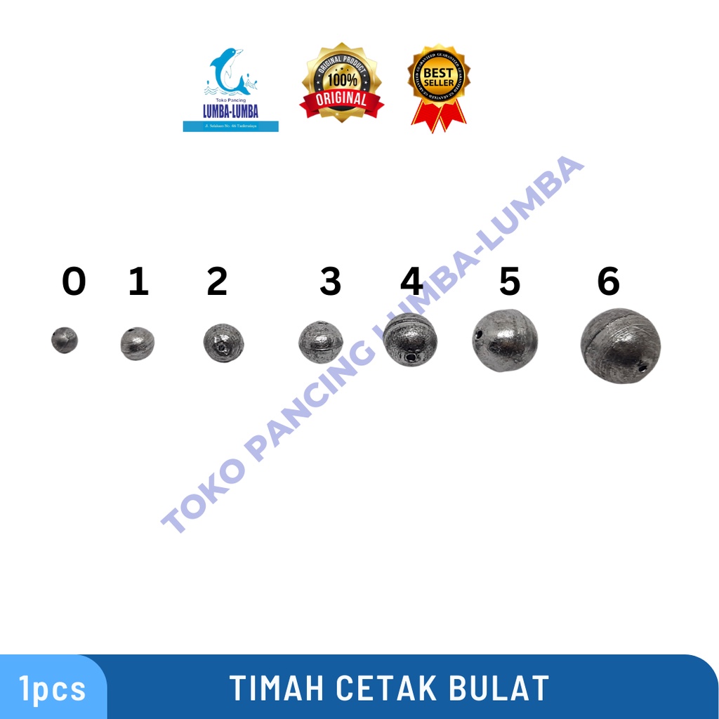 Timah Bulat Pemberat Pancing / Timah Bandul / Timah Pancing / Timah no.6