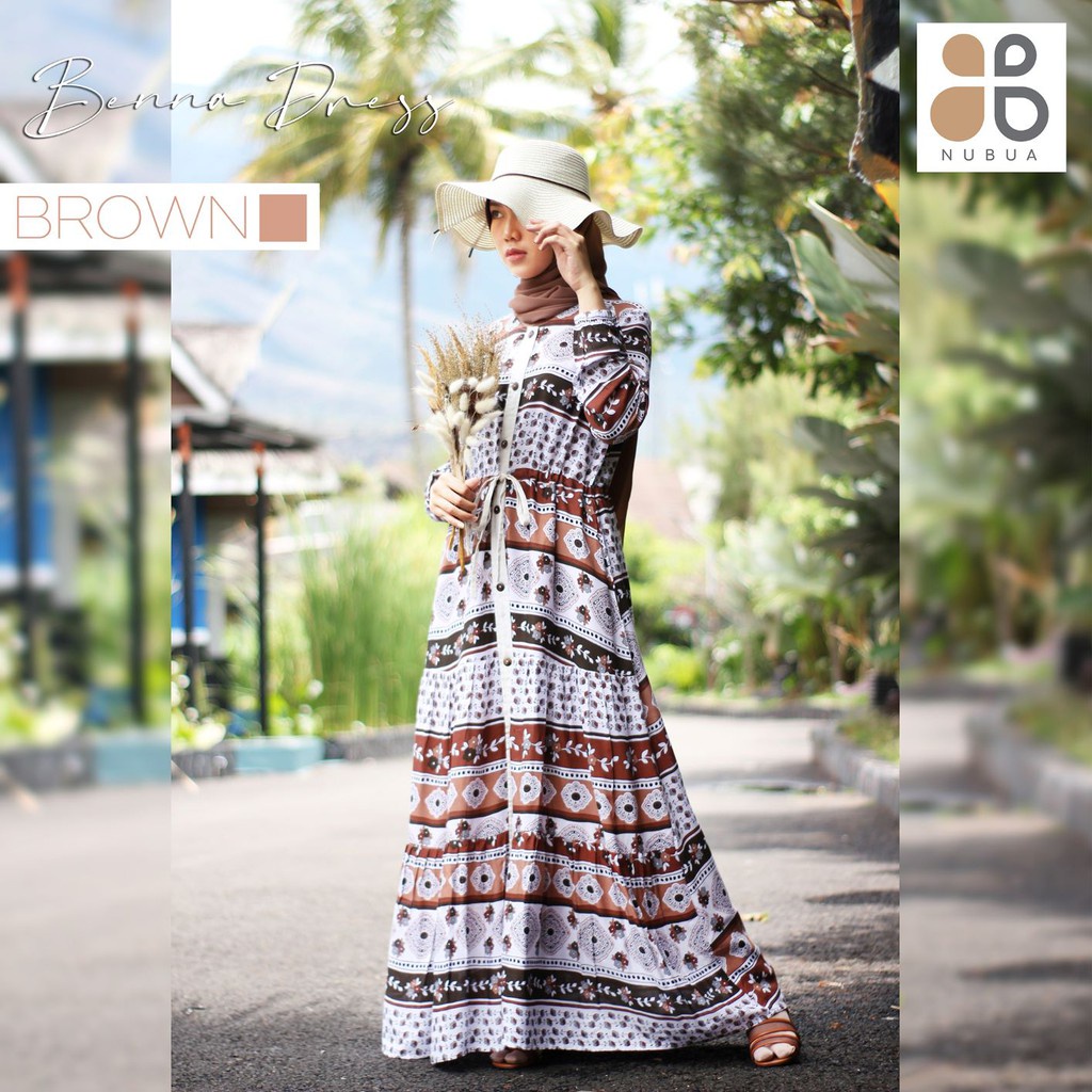 Gamis Wanita Nubua Benna Dress Pakaian Fashion Muslim Wanita