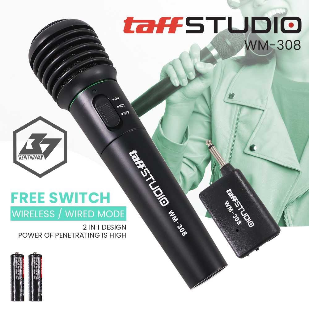 Mikrofon Profesional 2 in 1 Wireless Wired - WM-308 microphone