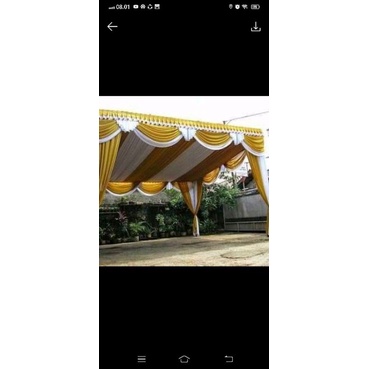 Dekorasi tenda 1set uk 4x6 (plafon sisir,rumbay,tiray)