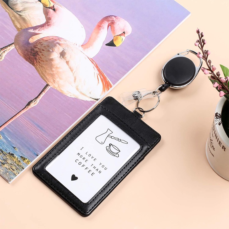 Pemegang Kartu untuk Kartu Bank Lanyard PU ID Pemegang Lencana Perawat Aksesoris Lencana Ditarik Gantungan Kunci Perlengkapan Kantor ID Card