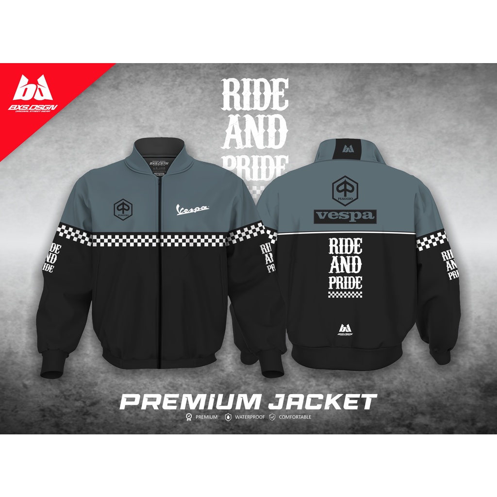 JAKET VESPA PREMIUM  RIDE AND PRIDE WINDPROOF AND WATERPROOF VINTAGE