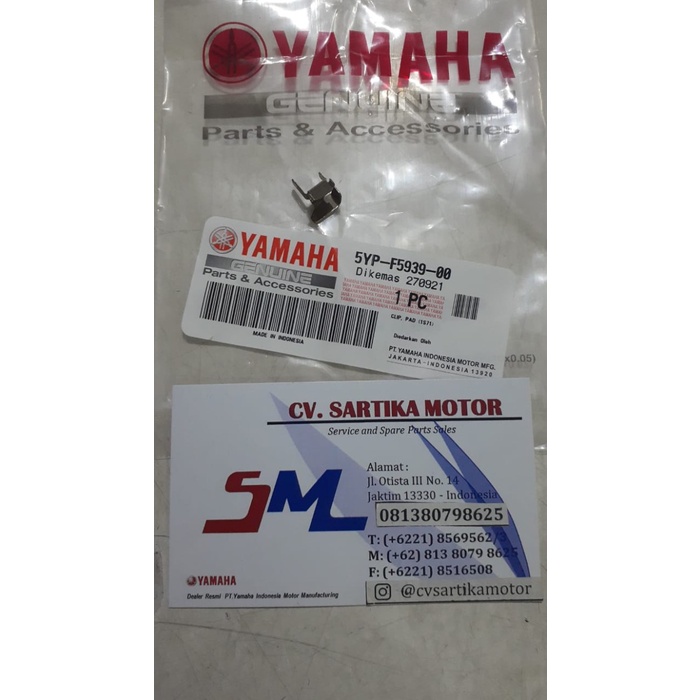 Plat Kampas Rem Depan Mio Smile, Mio Soul, Xeon, Fino 5Yp-F5939-00