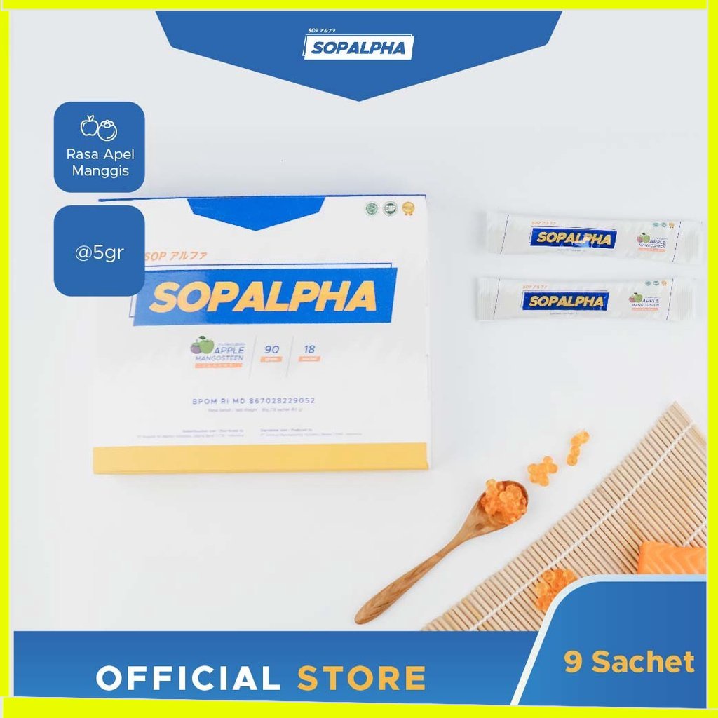 SOPALPHA - Rasa Apel Manggis 9 Sachet BPOM HALAL OFFICIAL STORE DARENSGOWN MAKASSAR
