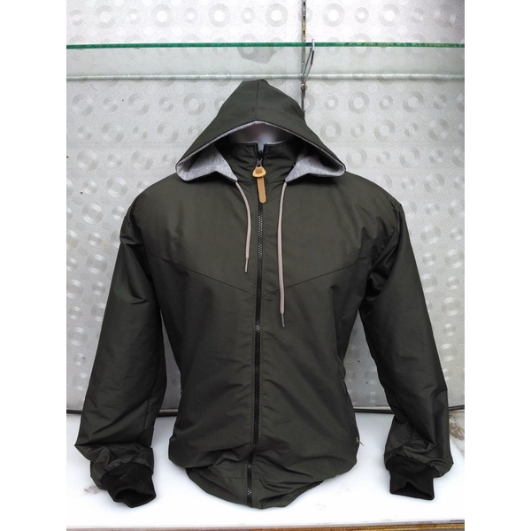 jaket wanita  Jaket Parasut Bolak Balik Jaket Parasut Unisex Pria Wanita - M, ARMY kirim hari ini bi