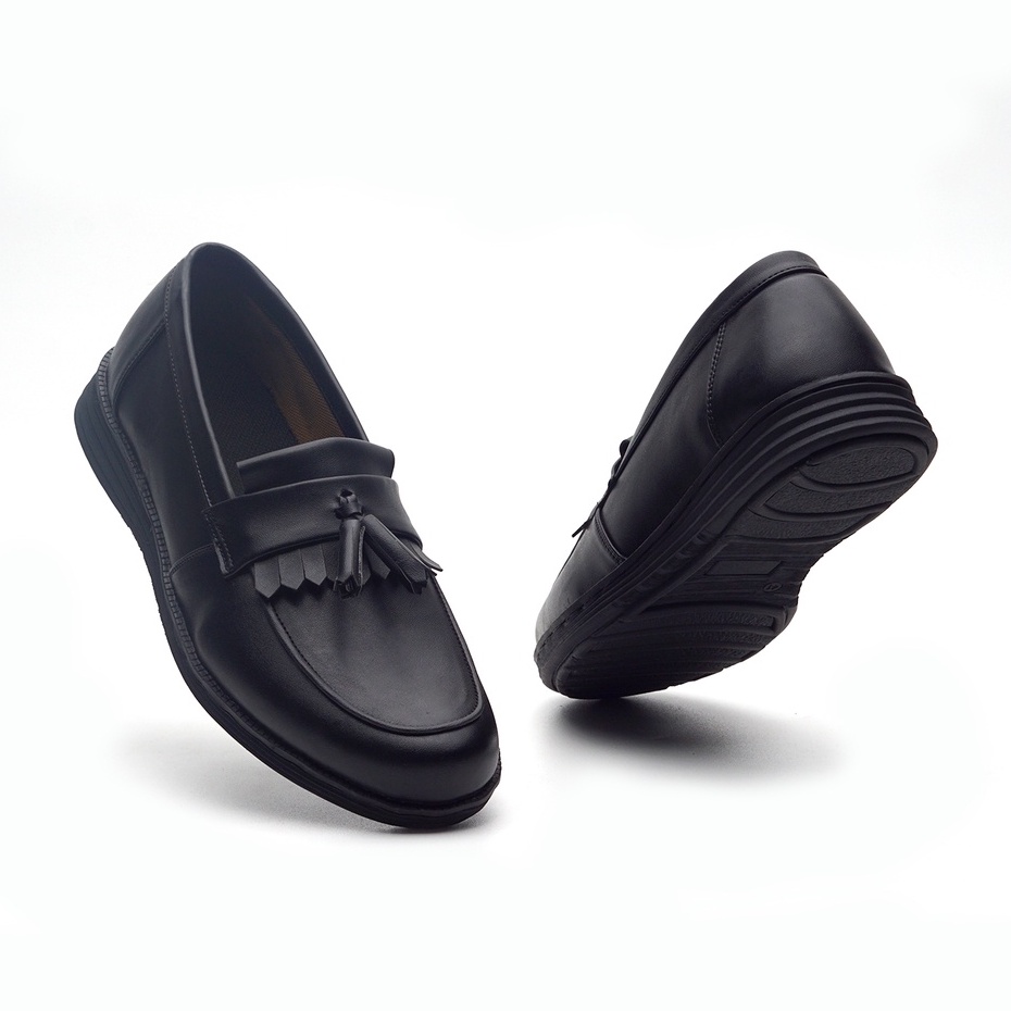 JARVIS BLACK |ManNeedMe x RAN| Sepatu Loafers Pria Formal Shoes ORIGINAL SOL DIJAHIT