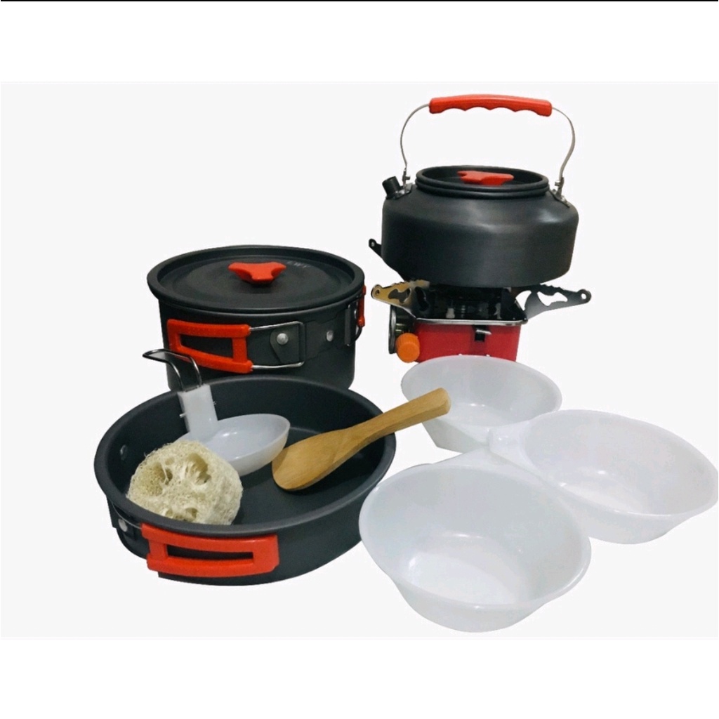 DS-308 cooking set outdoor Nesting Teko Misting DS308 ketel portable alat masak gunung