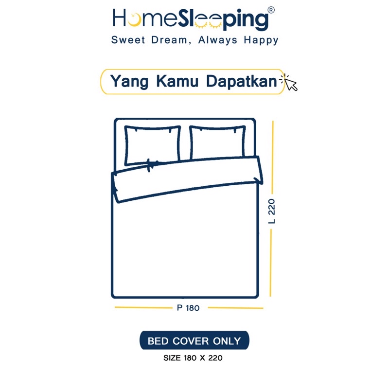 Homesleeping Bedcover only 180x220 double plain/polos