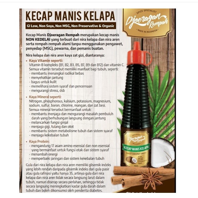 Djoeragan Rempah Kecap Manis Ekonomis 140ml - Kecap Manis Organik