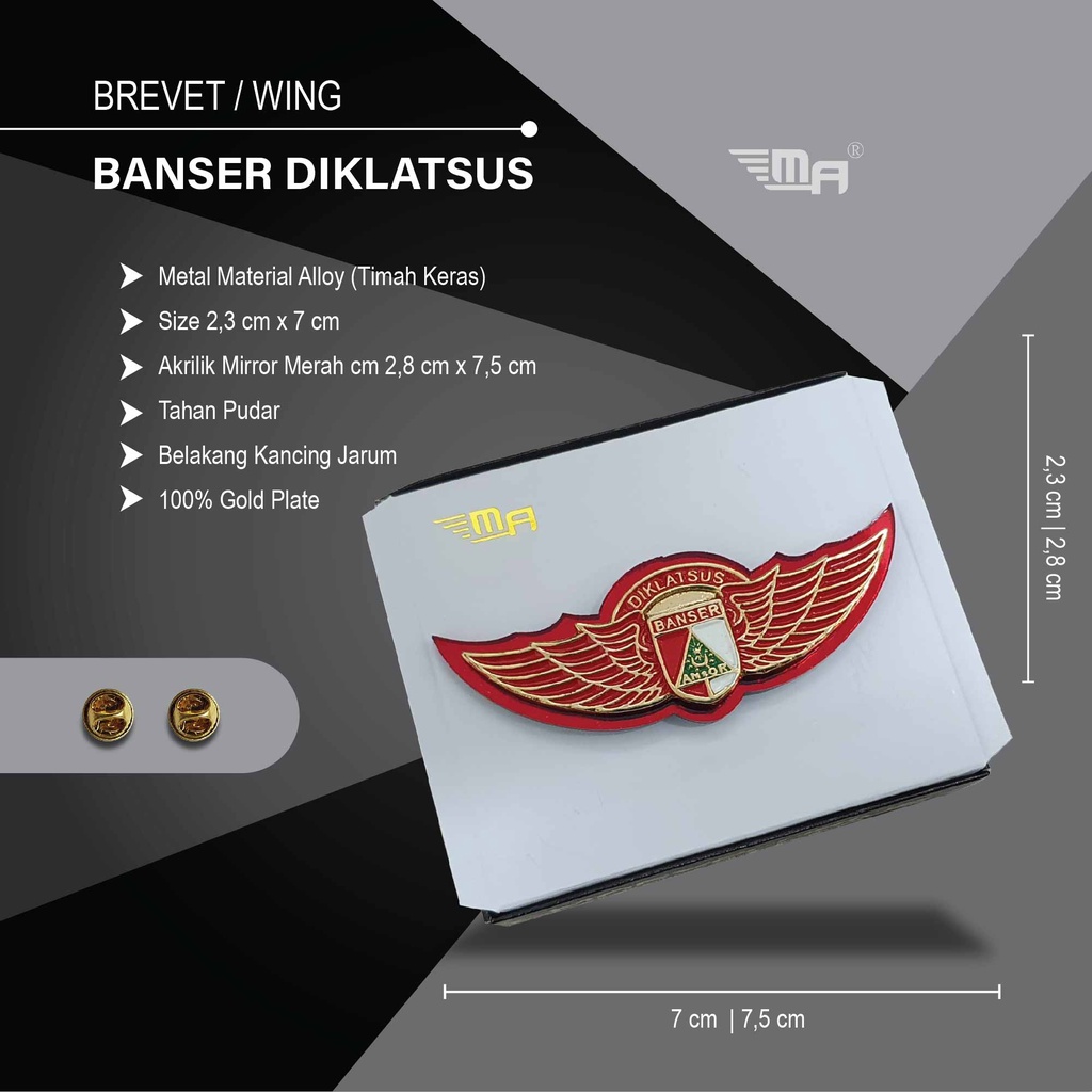 WING BANSER DIKLATSUS PDH BRIVET BREVET PIN BANSER DIKLATSUS