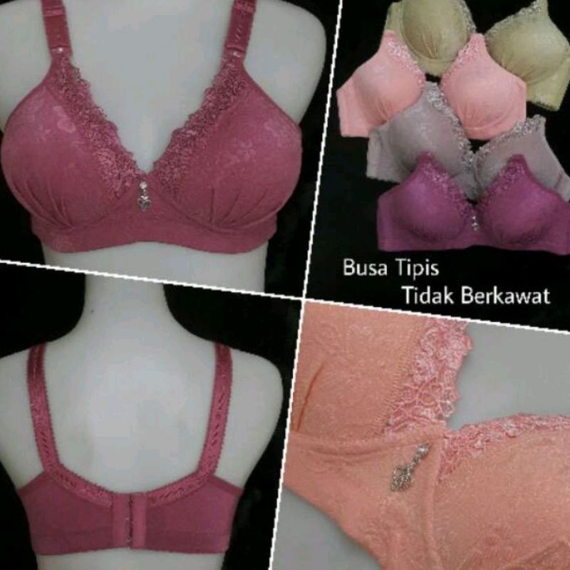 Bra import bahan katun embos tanpa kawat / bh piaoli art 8888 original nyman / bra import murah berk