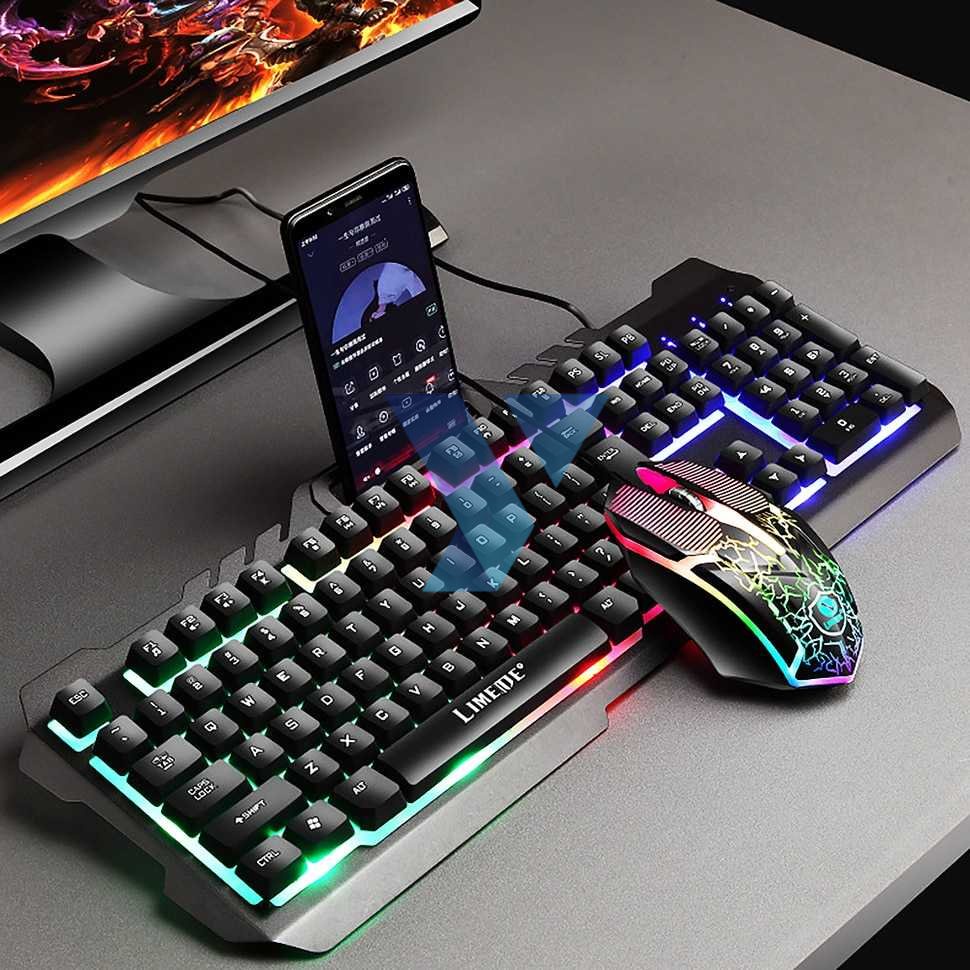 LIMEIDE Combo Keyboard Gaming RGB with Mouse + Holder Smartphone - T21 ( Al-Yusi )