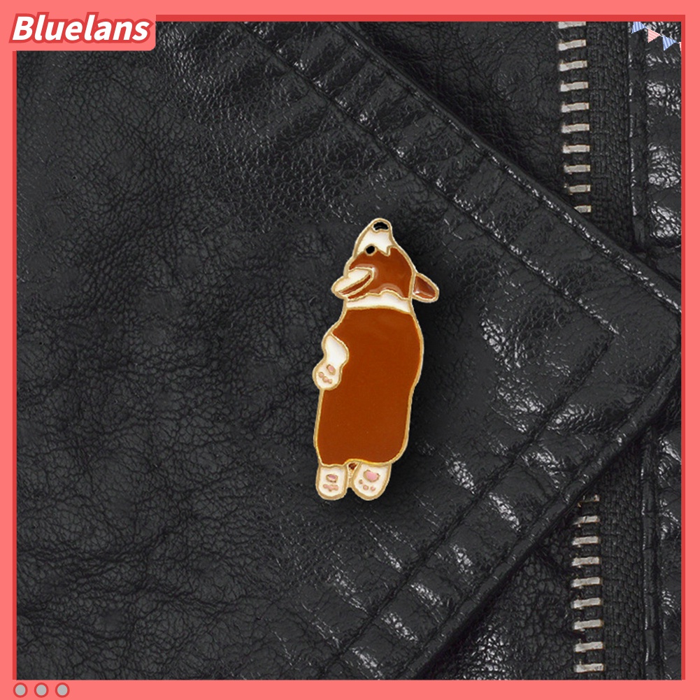 Bluelans Bros Pin Enamel Bentuk Anjing Corgi Untuk Jaket Denim Sweater Scarf Unisex