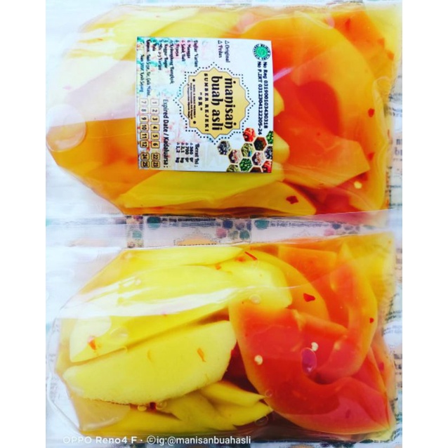 

Manisan Buah Mangga Mix Pepaya Madu PEDAS Kemasan 300 Gram