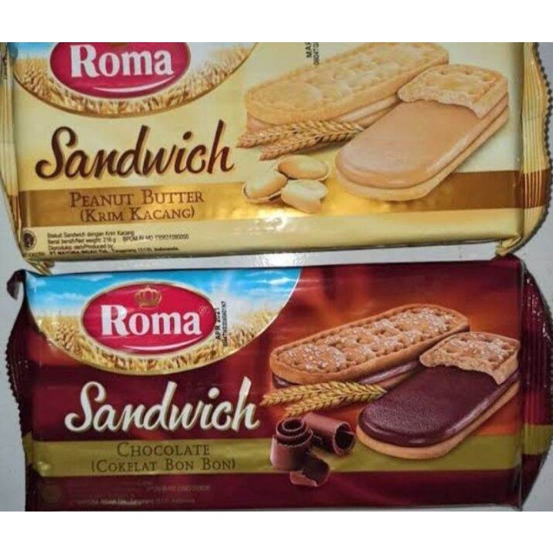 

Roma Sandwich peanut / coklat Butter Krim kacang 216 gr