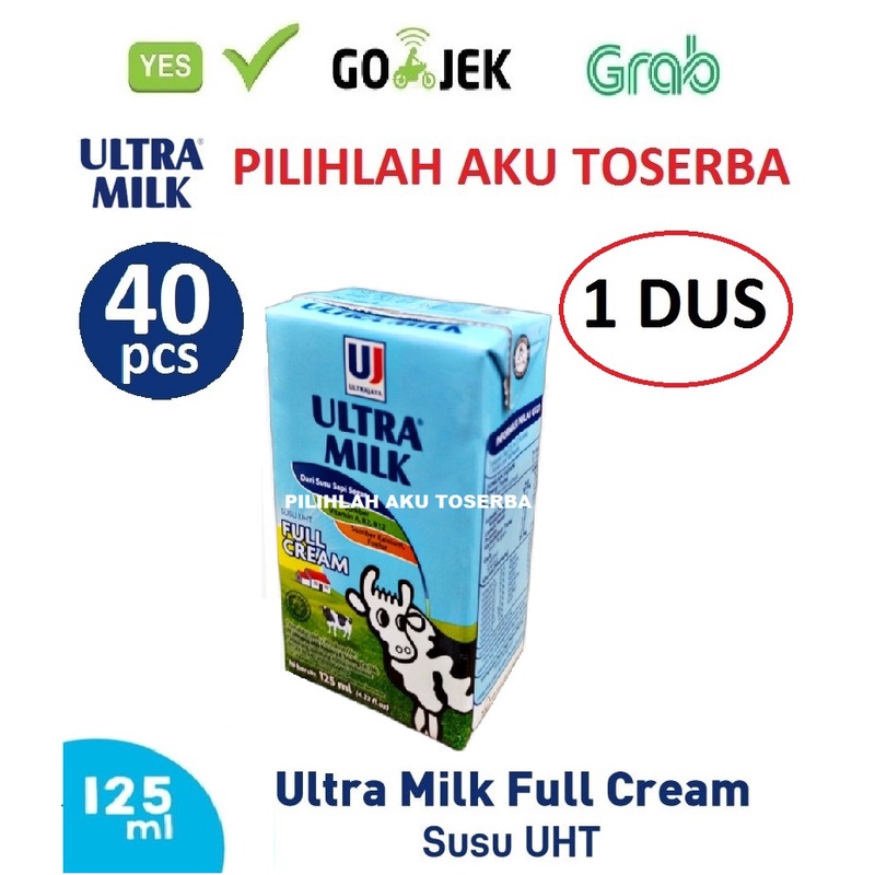 Susu Ultra FULL CREAM - 125 ml - 1 DUS ISI 40 pcs