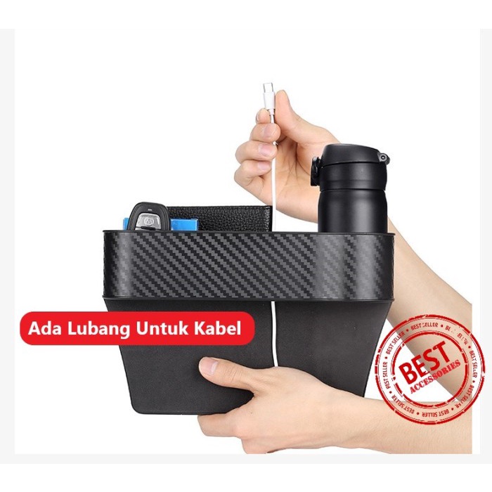 Car Seat Gap Organizer Carbon Jok Mobil Holder Storage Botol