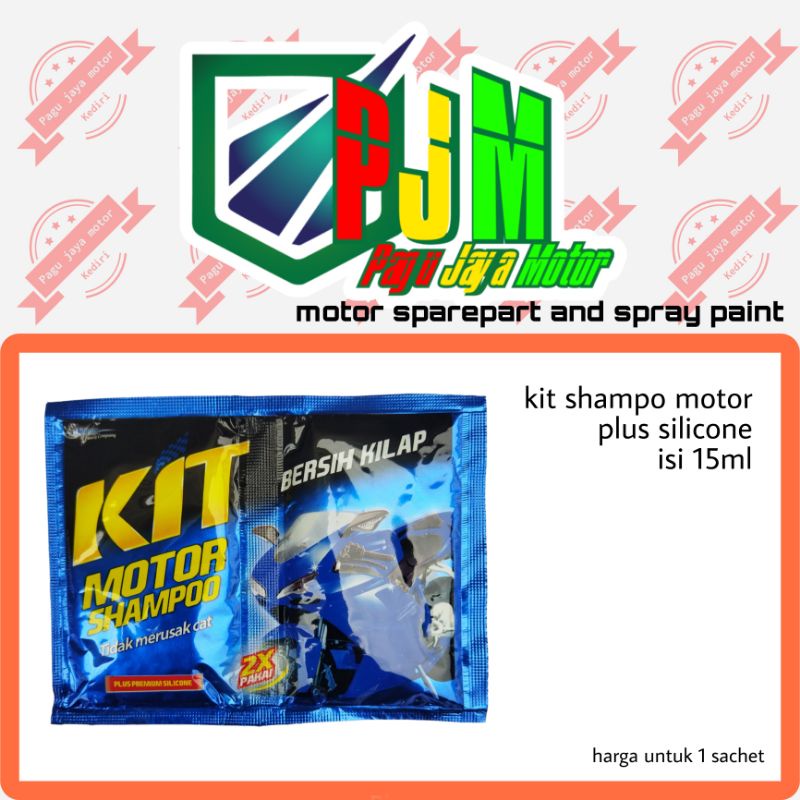 kit motor shampoo sampo 15ml biru plus silicone tidak merusak cat aman shampo