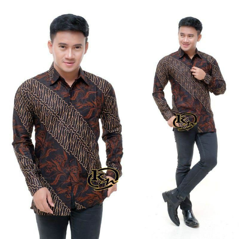 (BISA COD) kemeja batik pria lengan panjang batik premium kemeja reguler katun super