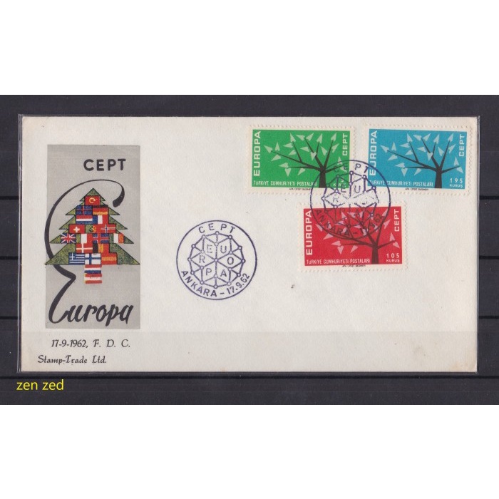 

A069 Perangko FDC SHP Turki 1962 Europa Stamps 1 Pcs