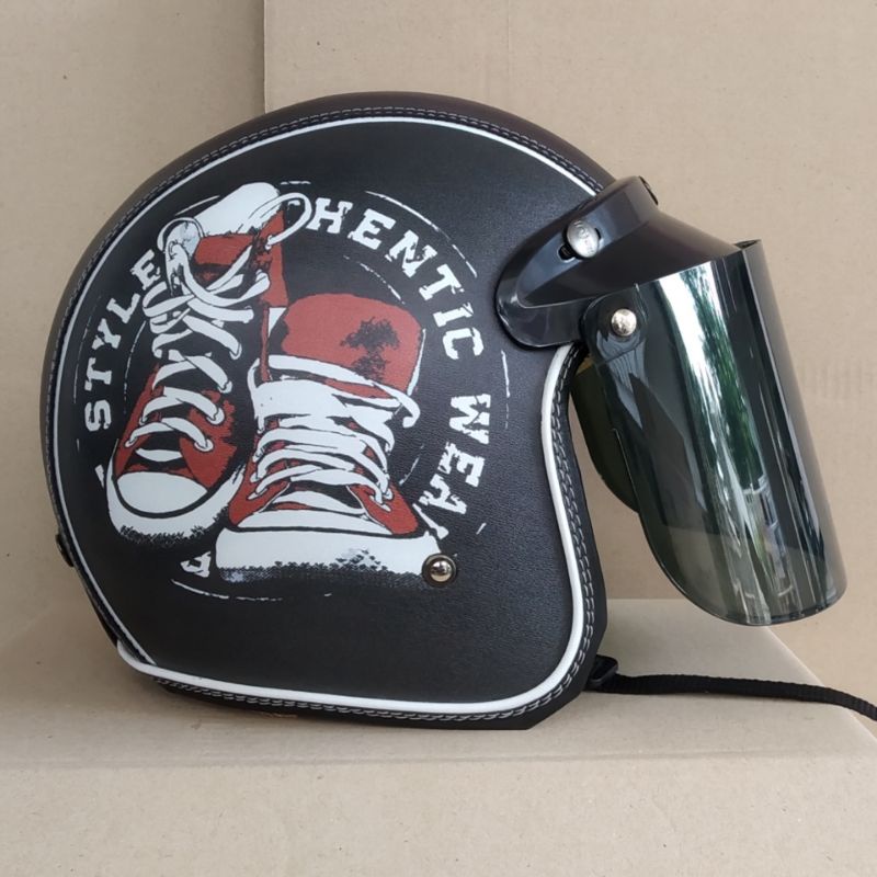 Helm Bogo Dewasa/Helm Bogo full leher/Helm bogo kaca datar